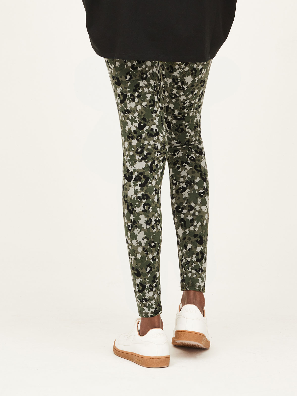 Leggings i bambu - Grönmönstrade - 3