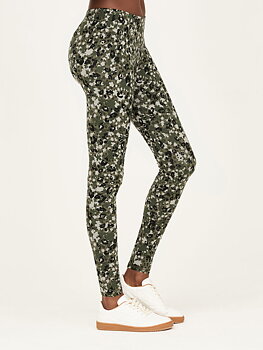 Leggings i bambu - Grönmönstrade