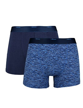 2-pack boxerkalsonger i bambu- Blåmelerade