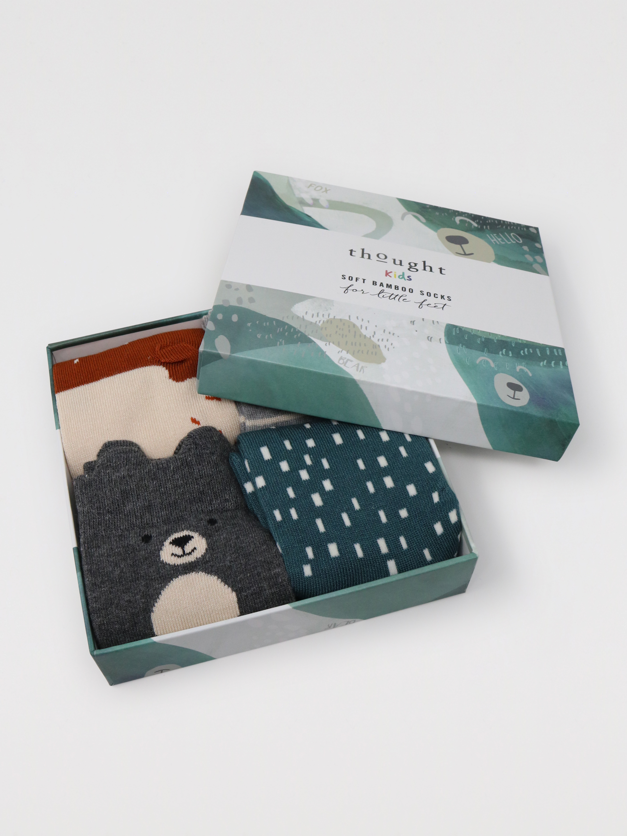 Presenttips! Barnstrumpor i bambu - Nalle och räv