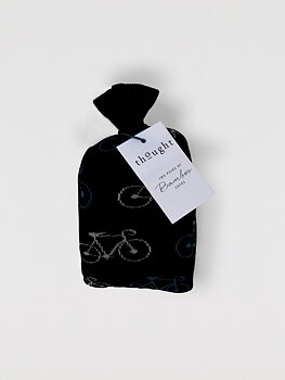 REA! Bambustrumpor med cykelmönster i presentpåse
