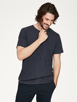 Grå kortärmad T-shirt i hampa och bomull