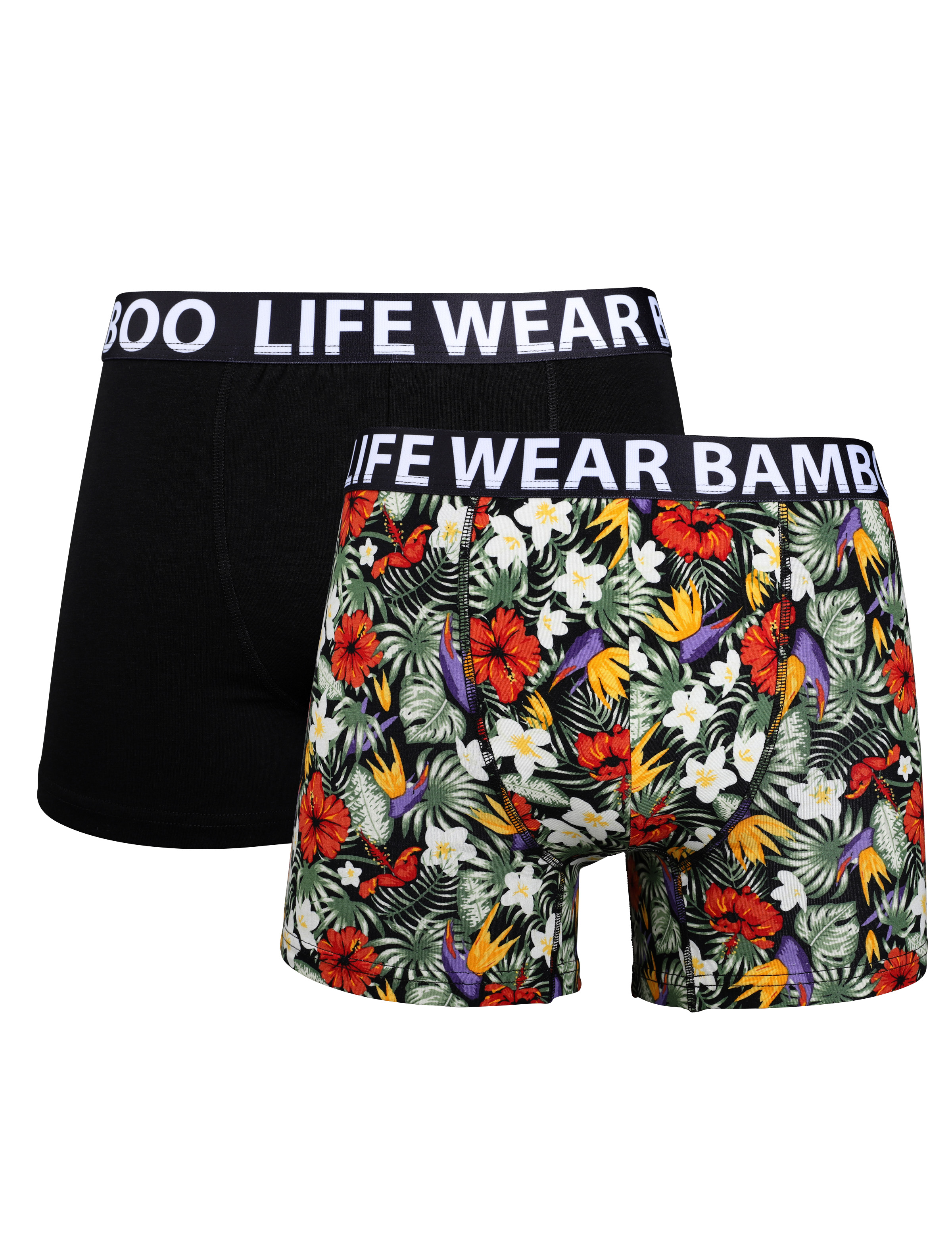 2-pack boxerkalsonger i bambu -blommönster