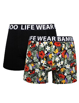 2-pack boxerkalsonger i bambu -blommönster