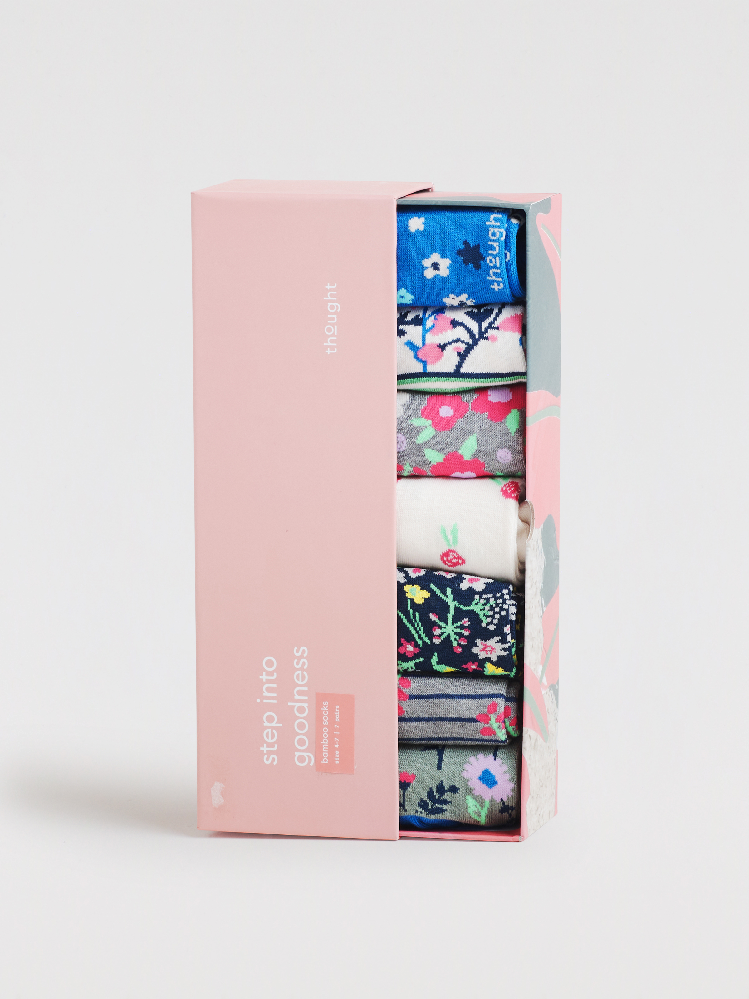 Presenttips! 7-pack bambustrumpor med blommiga mönster - 16