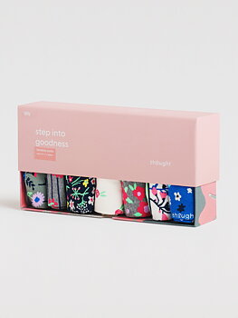 Presenttips! 7-pack bambustrumpor med blommiga mönster
