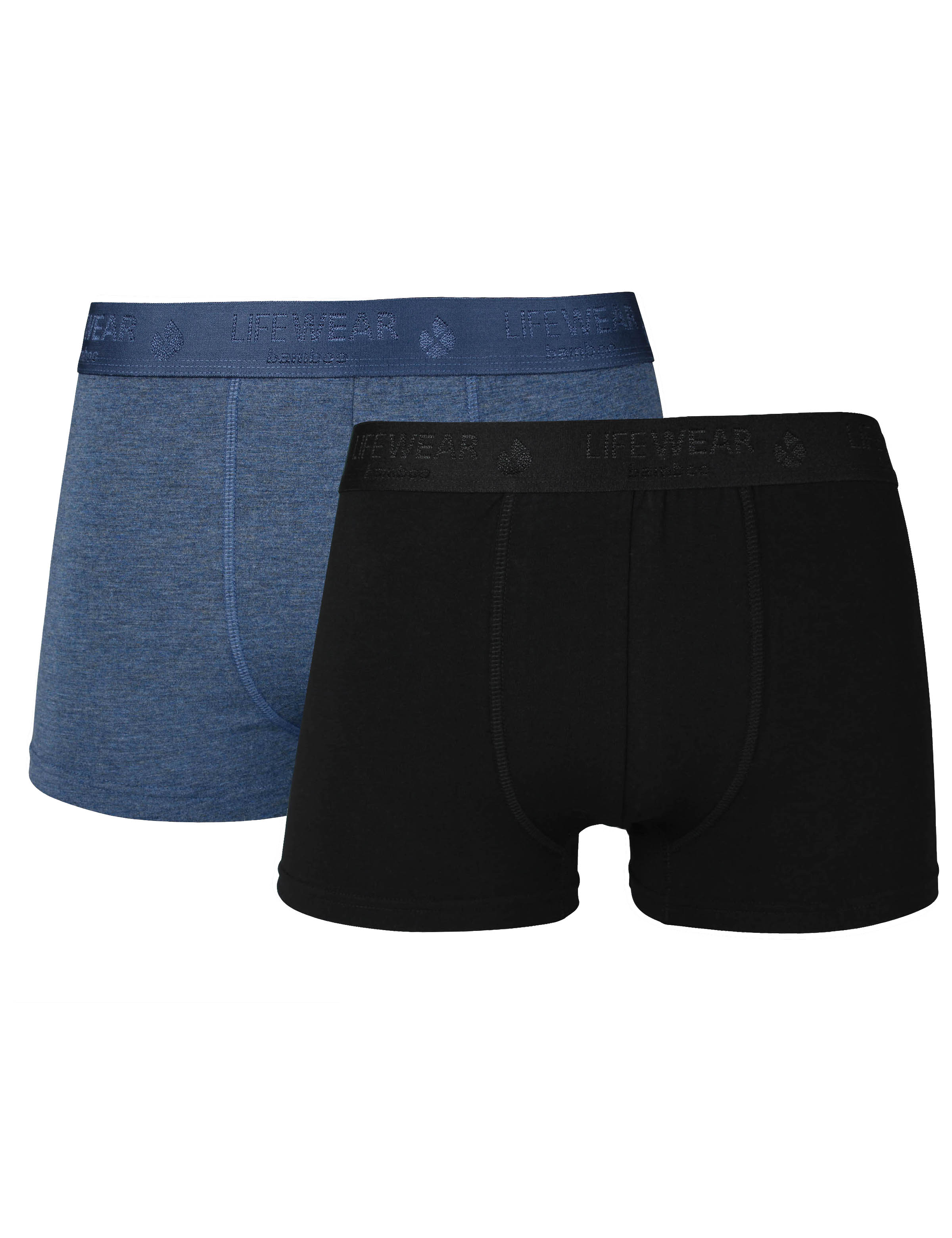 2-pack enfärgade boxerkalsonger i bambu- blå/svart