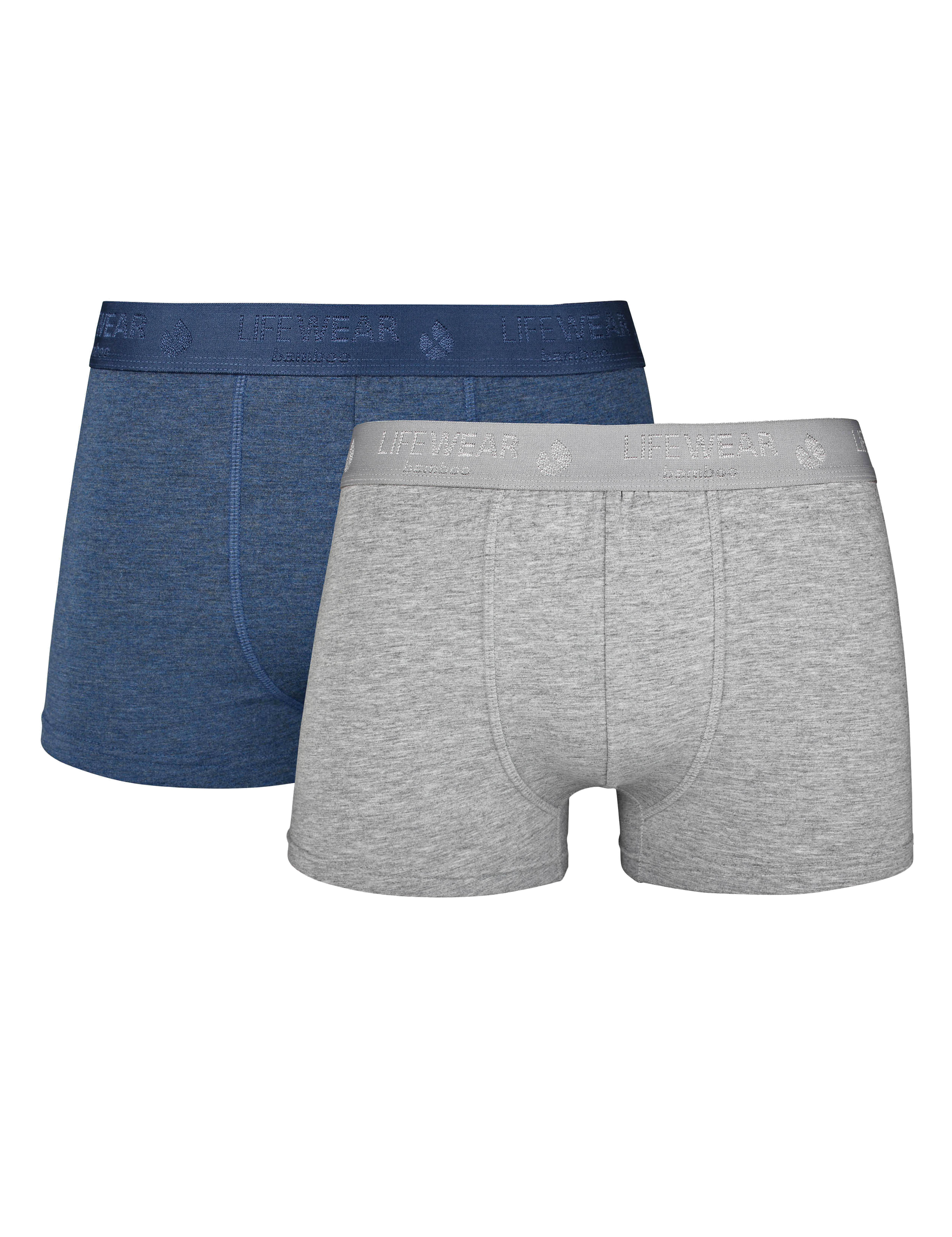 2-pack enfärgade boxerkalsonger i bambu- grå/blå - 2