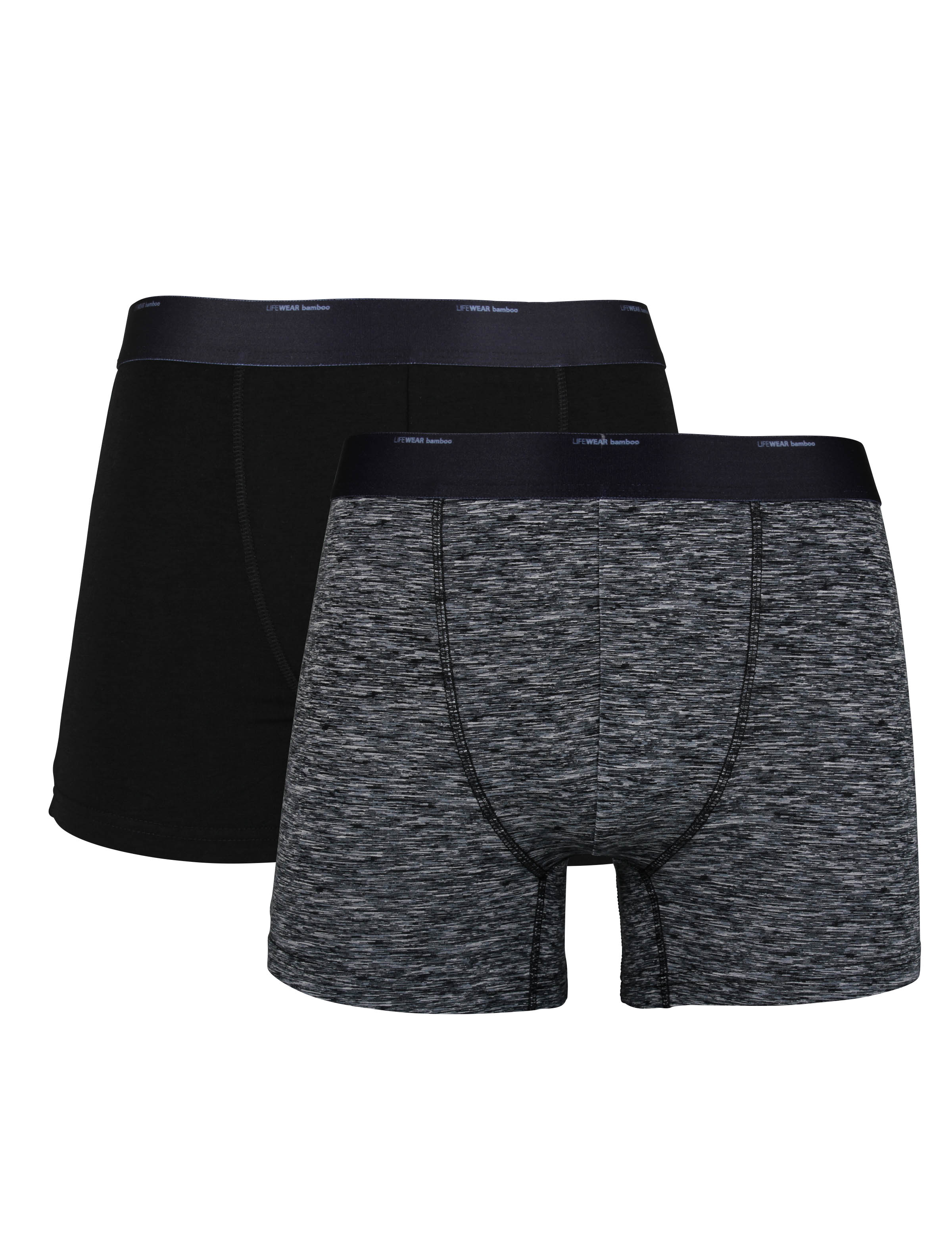 2-pack boxerkalsonger i bambu- Gråmelerade