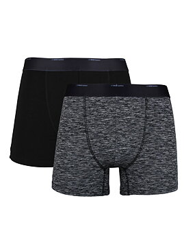 2-pack boxerkalsonger i bambu- Gråmelerade