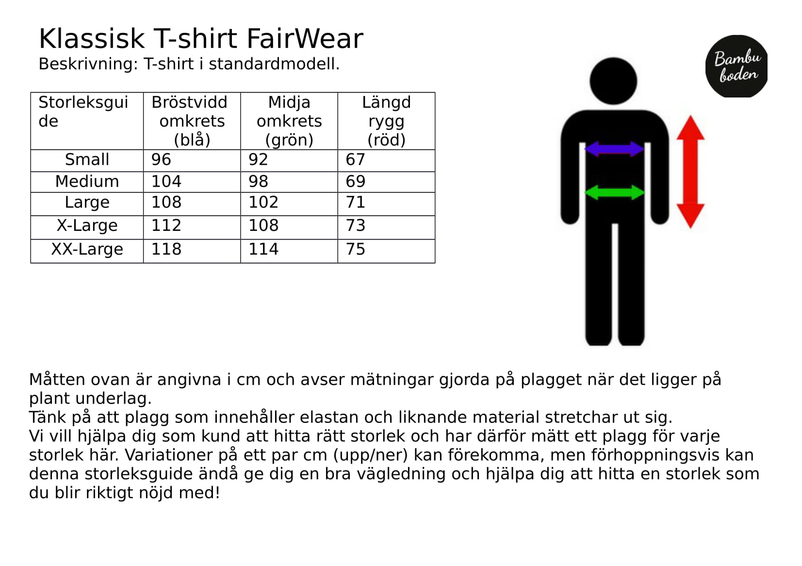 Klassisk T-shirt i bambu Fair Wear - Svart - 3