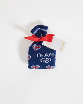 Presenttips! Bambustrumpor Union Jack i presentpåse