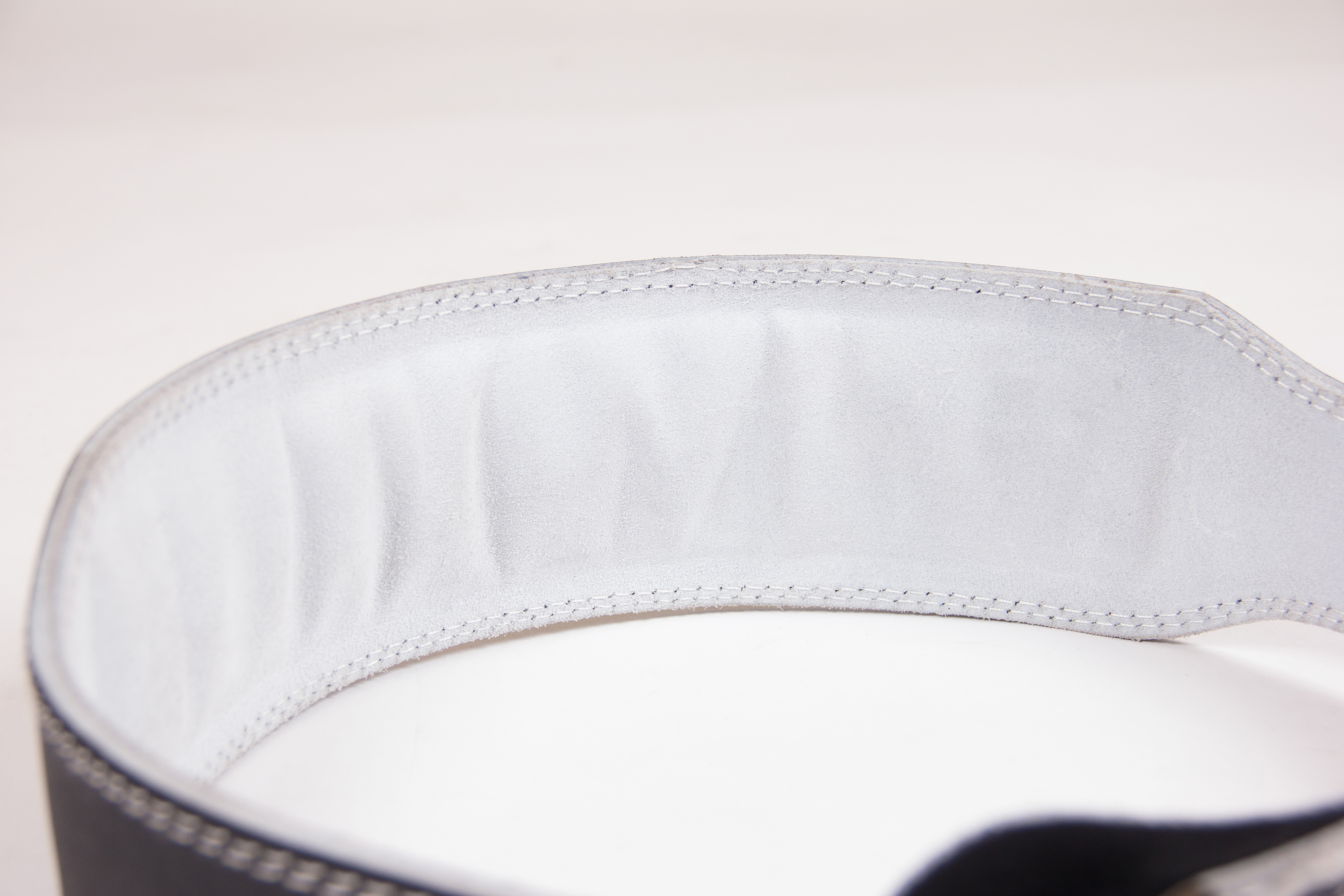 4 Inch Padded Leather Belt, black/grey - 6
