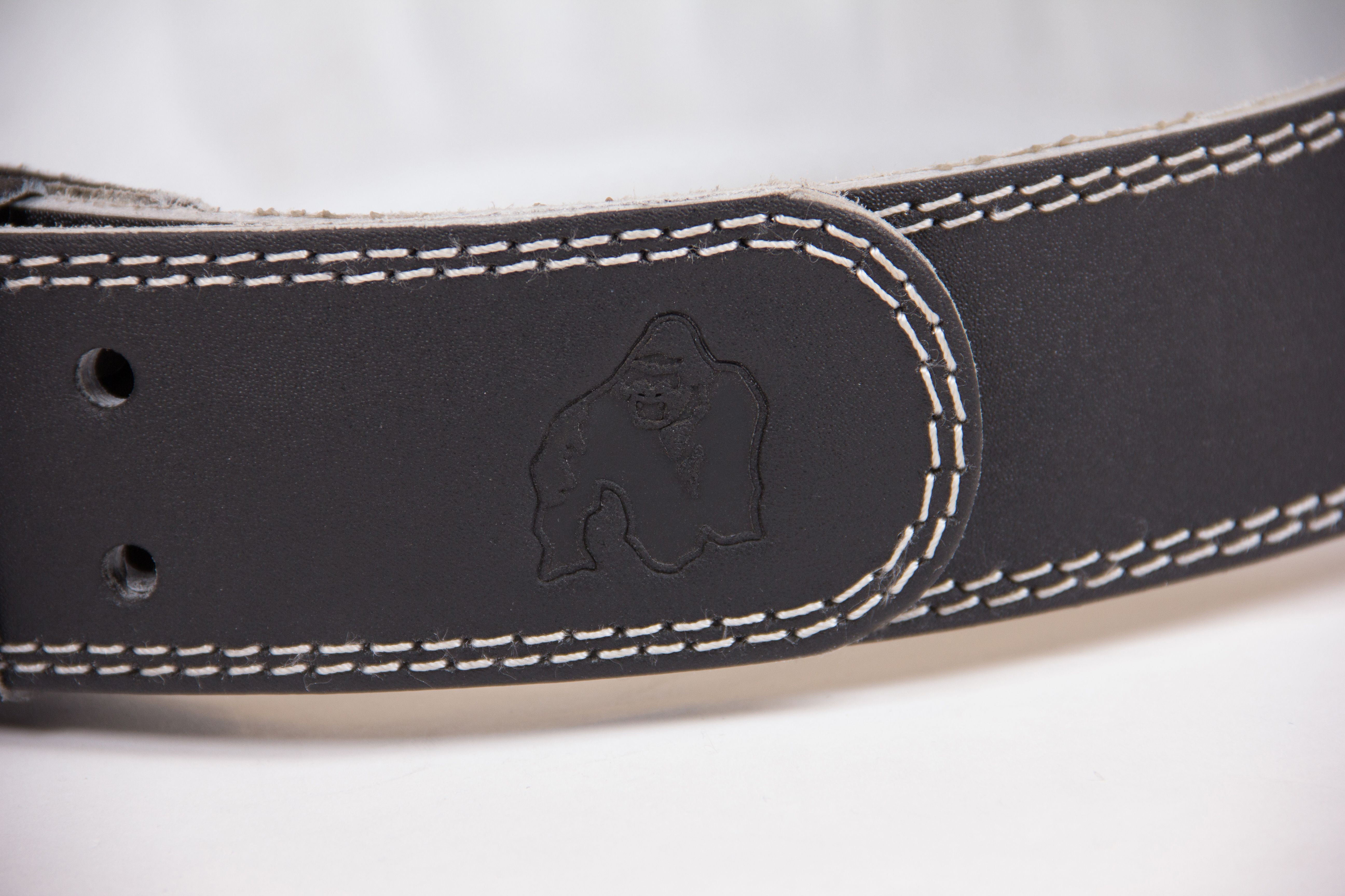 4 Inch Padded Leather Belt, black/grey - 8