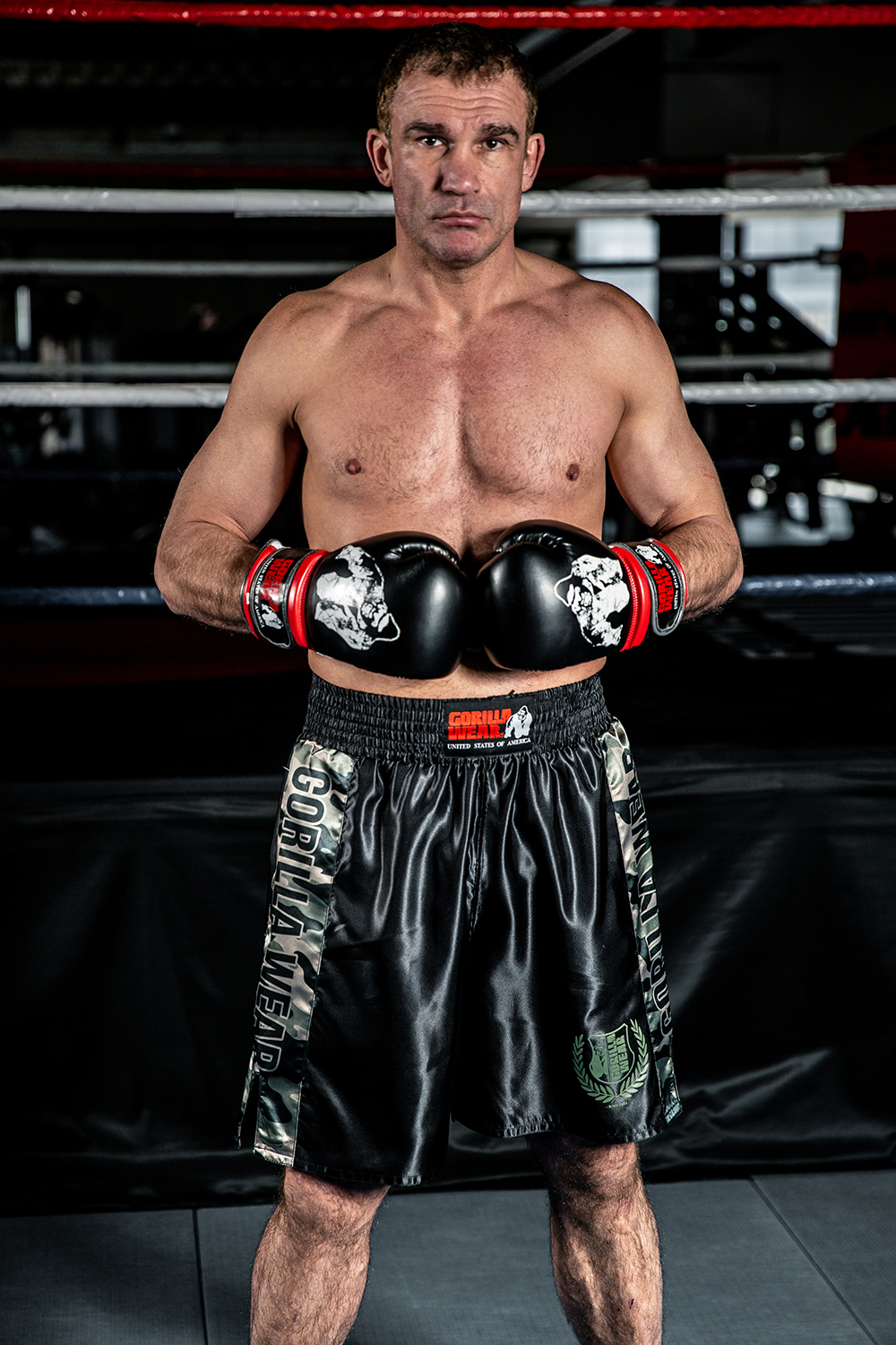 Vaiden Boxing Shorts, army green camo - 5
