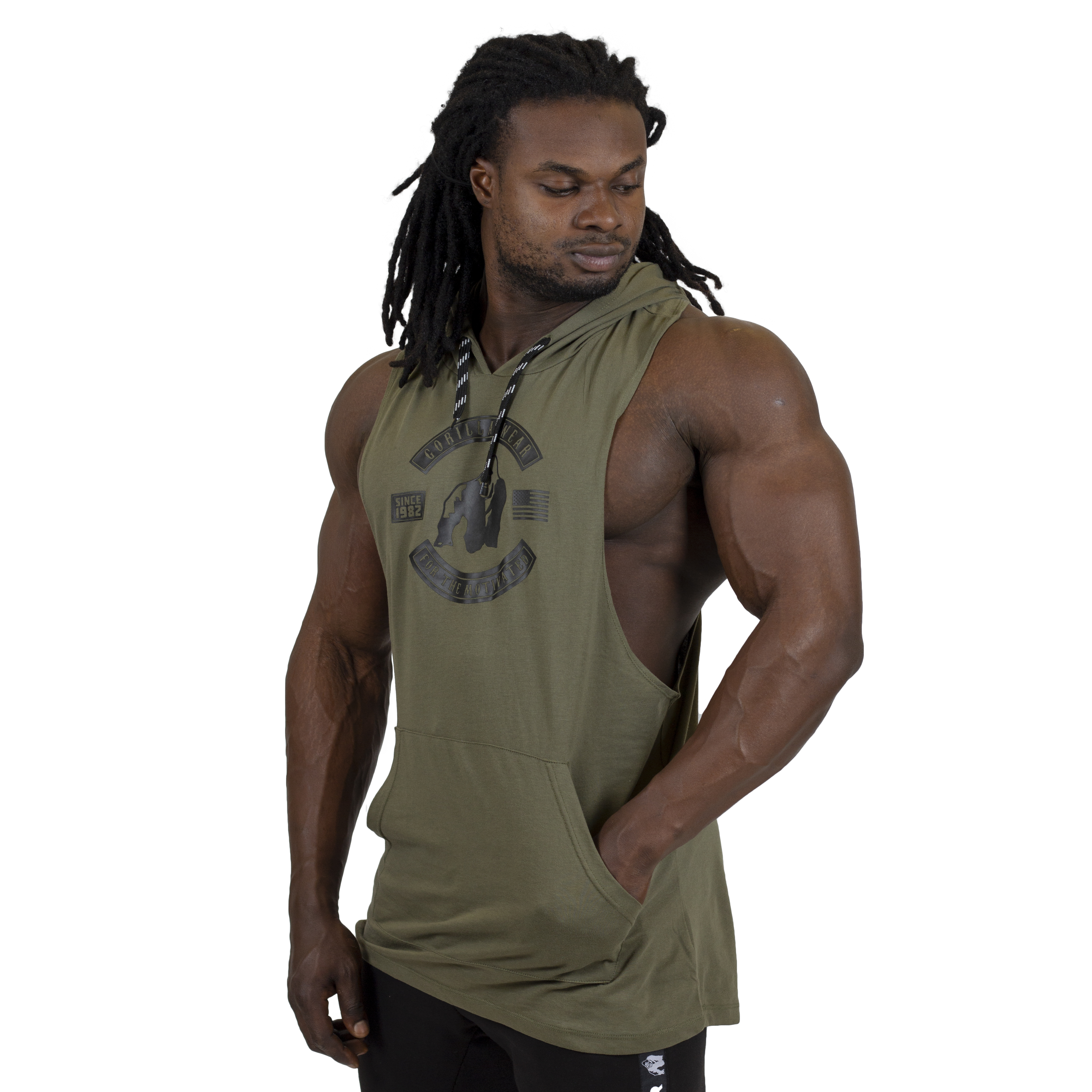 Lawrence Hooded Tank Top, army green - 4