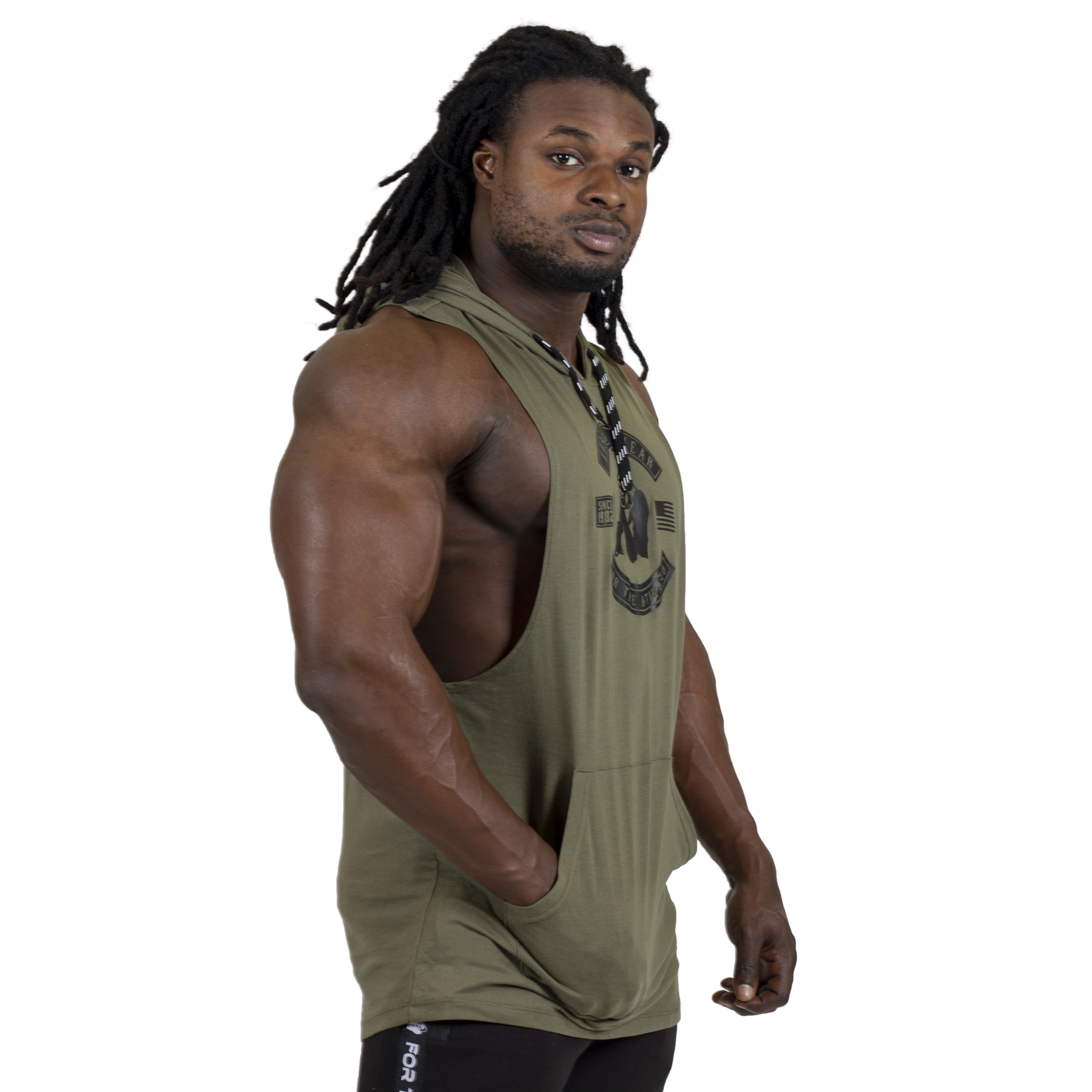 Lawrence Hooded Tank Top, army green - 3