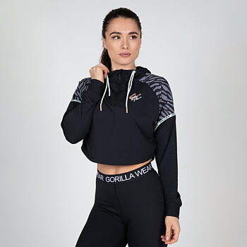 Zion Cropped Hoodie, black