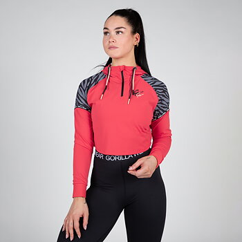 Zion Cropped Hoodie, red