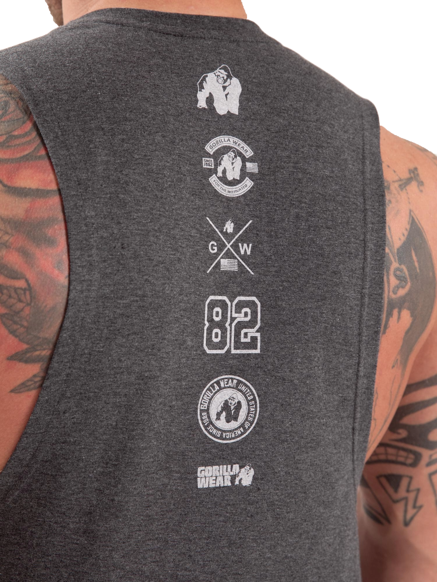 Lopez Drop Armhole Tank Top, dark grey melange - 7