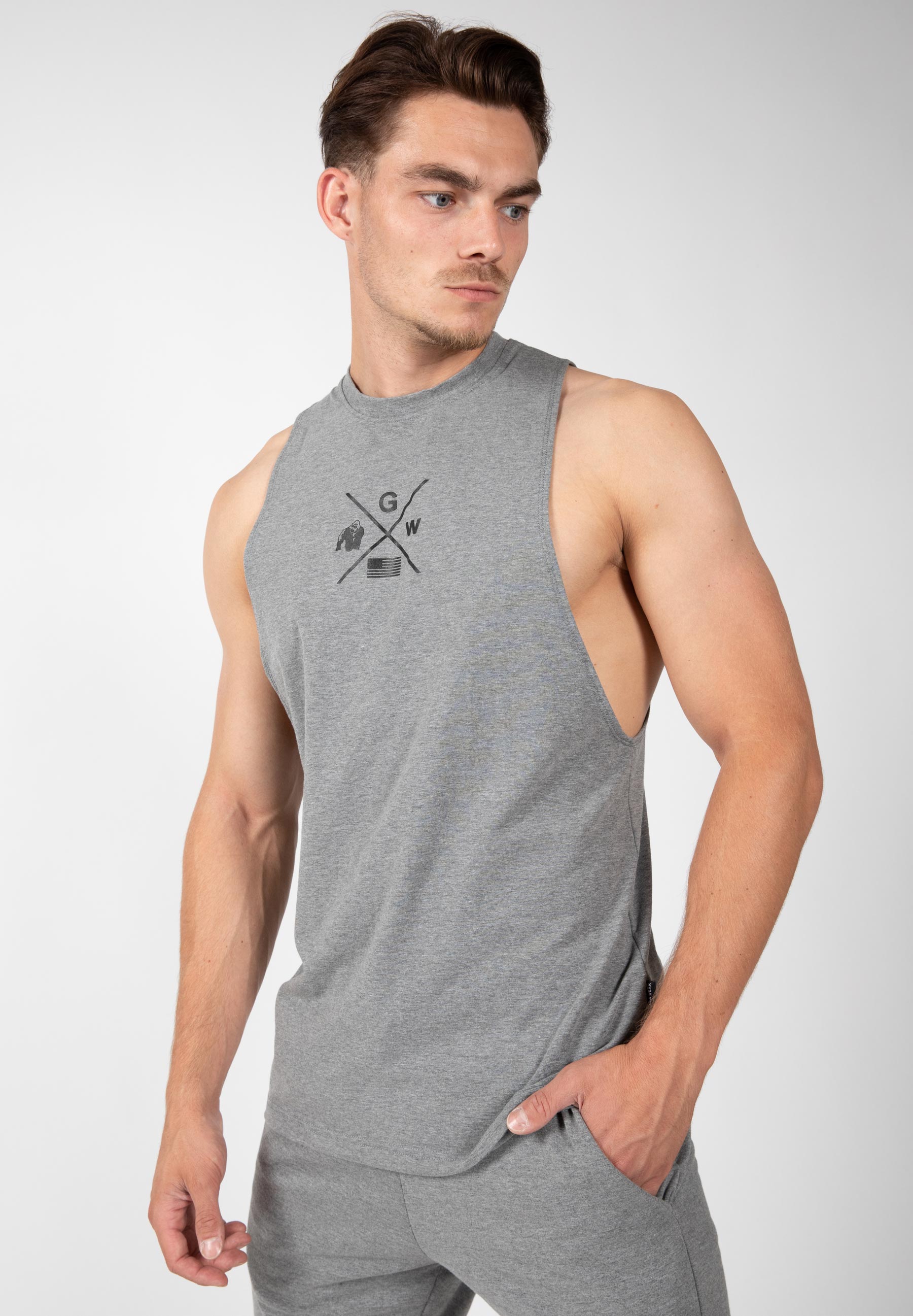 Cisco Drop Armhole Tank Top, grey/black - 3