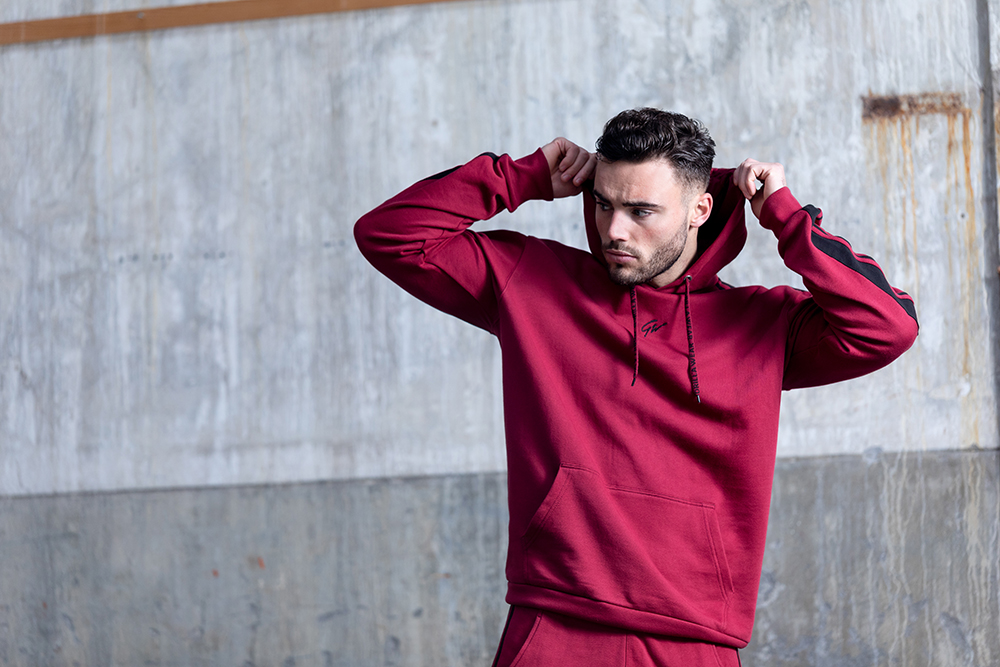 Banks Oversized Hoodie, burgundy red/black - 9