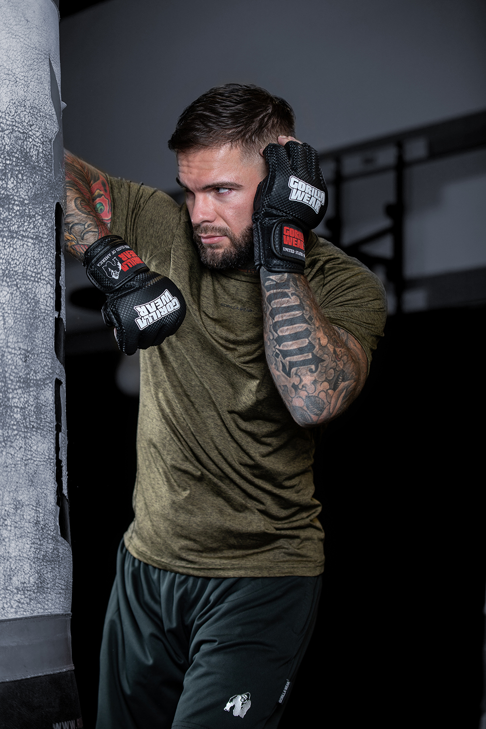 Berea MMA Gloves (without thumb), black/white - 8