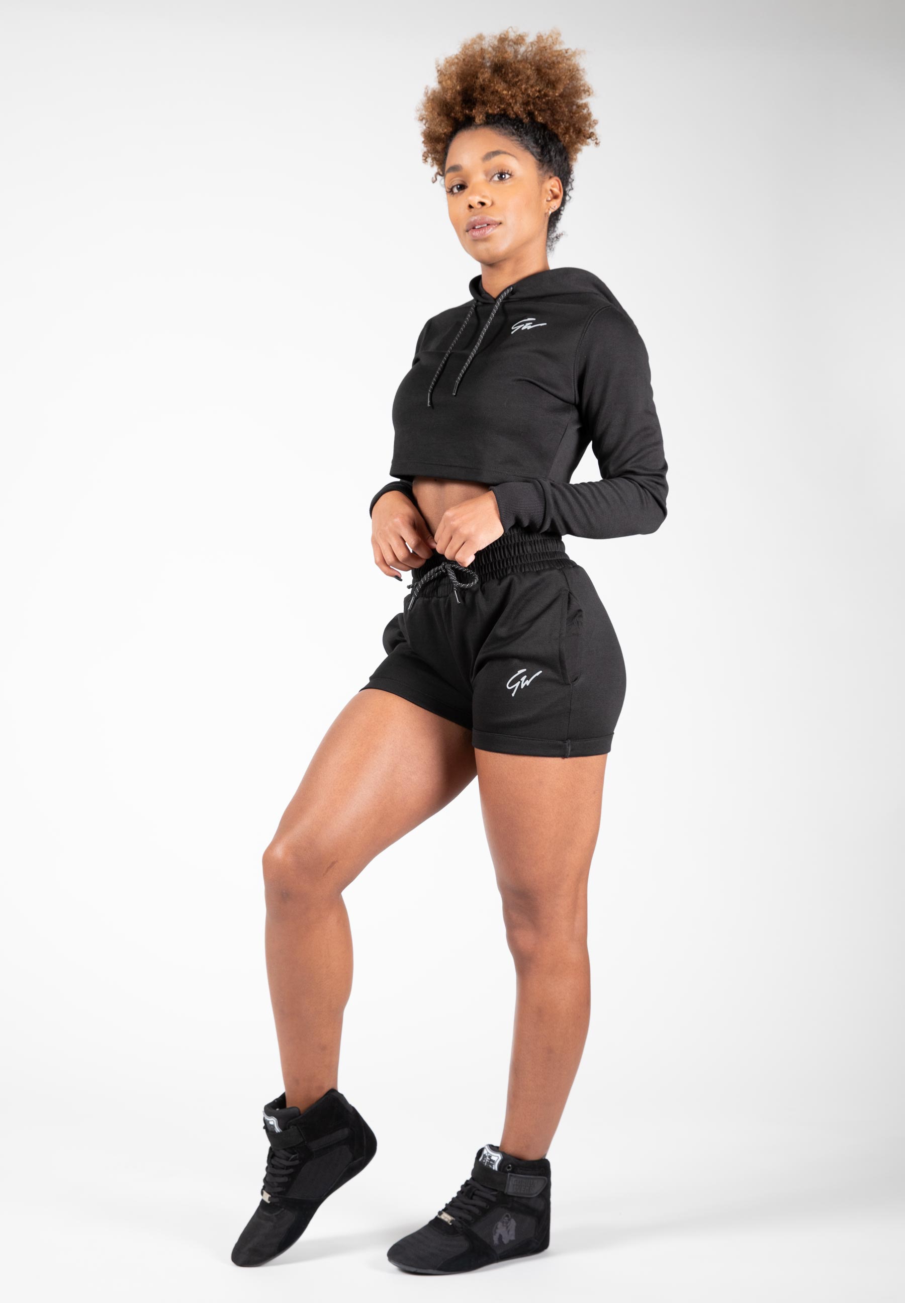 Pixley Crop Top Hoodie, black - 5
