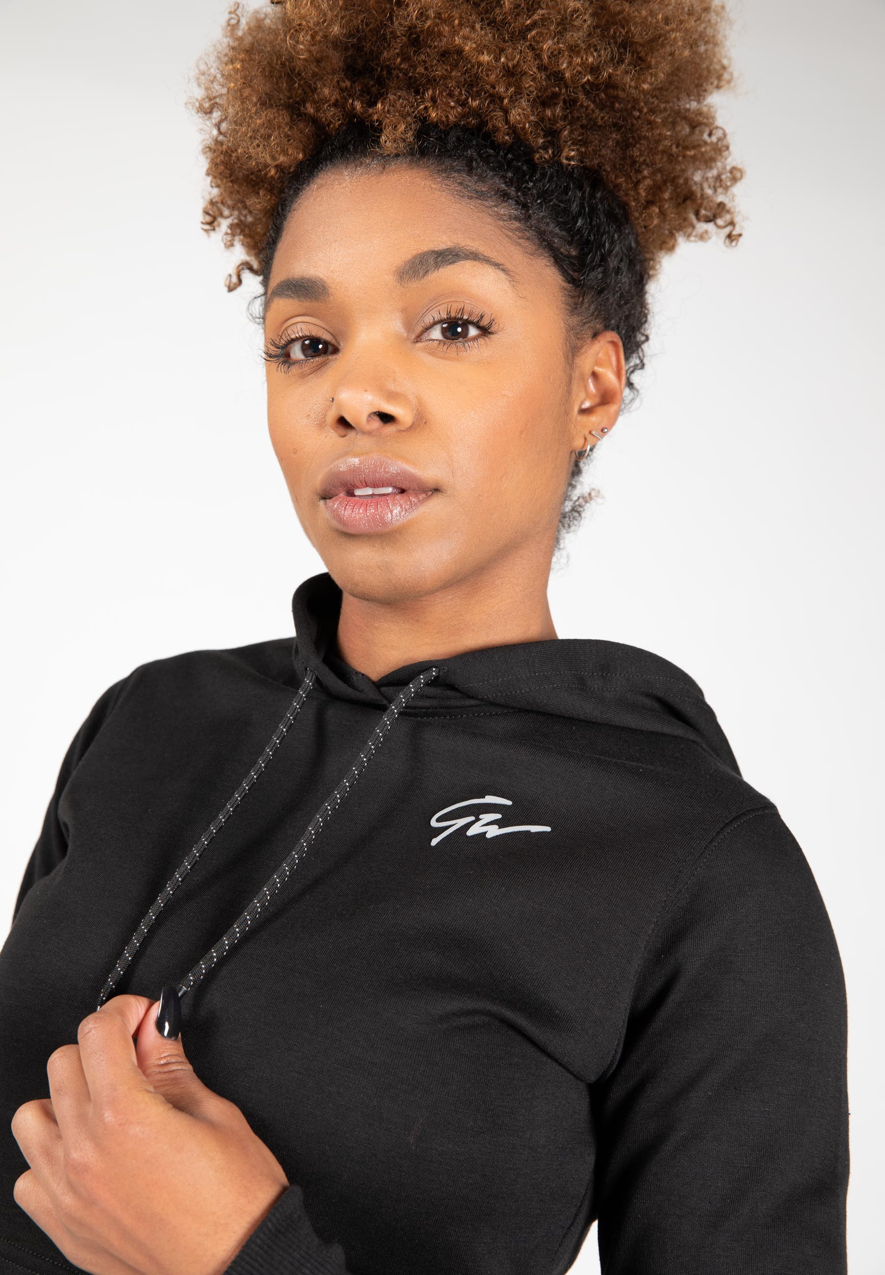 Pixley Crop Top Hoodie, black - 4