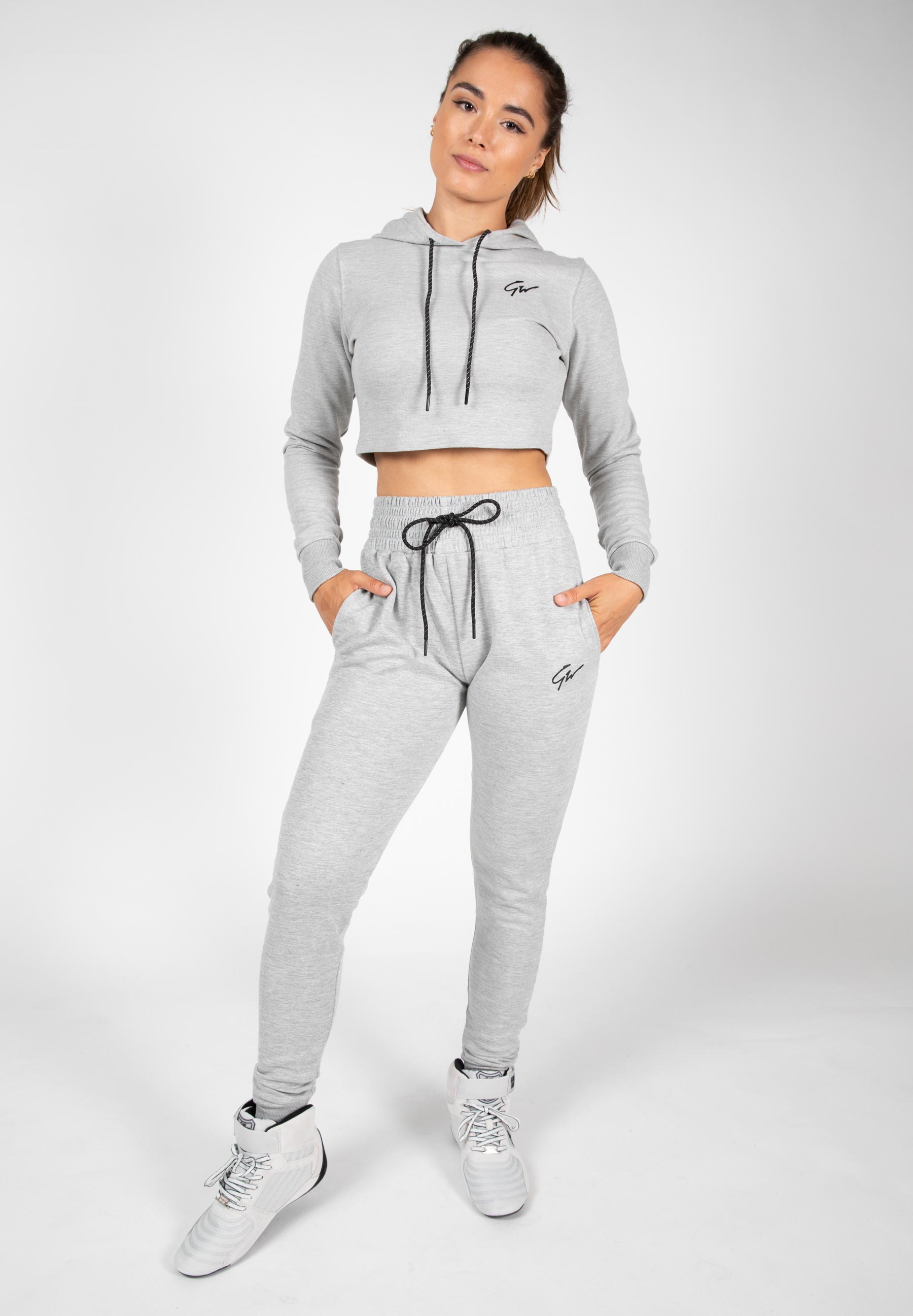 Pixley Crop Top Hoodie, grey - 4