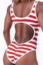 Baywatch Stripe Swimsuit, red/white