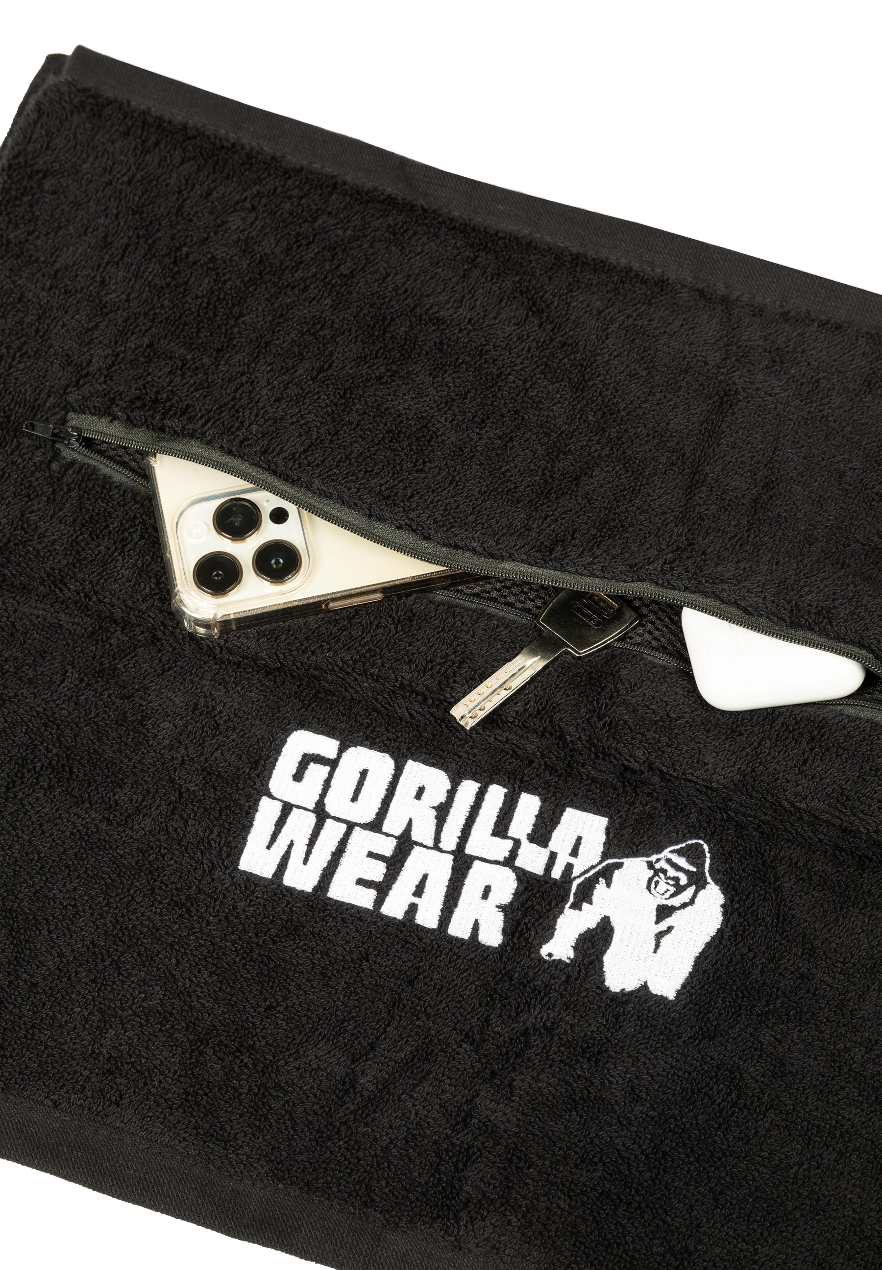 Zip Pocket Gym Towel, black - 2