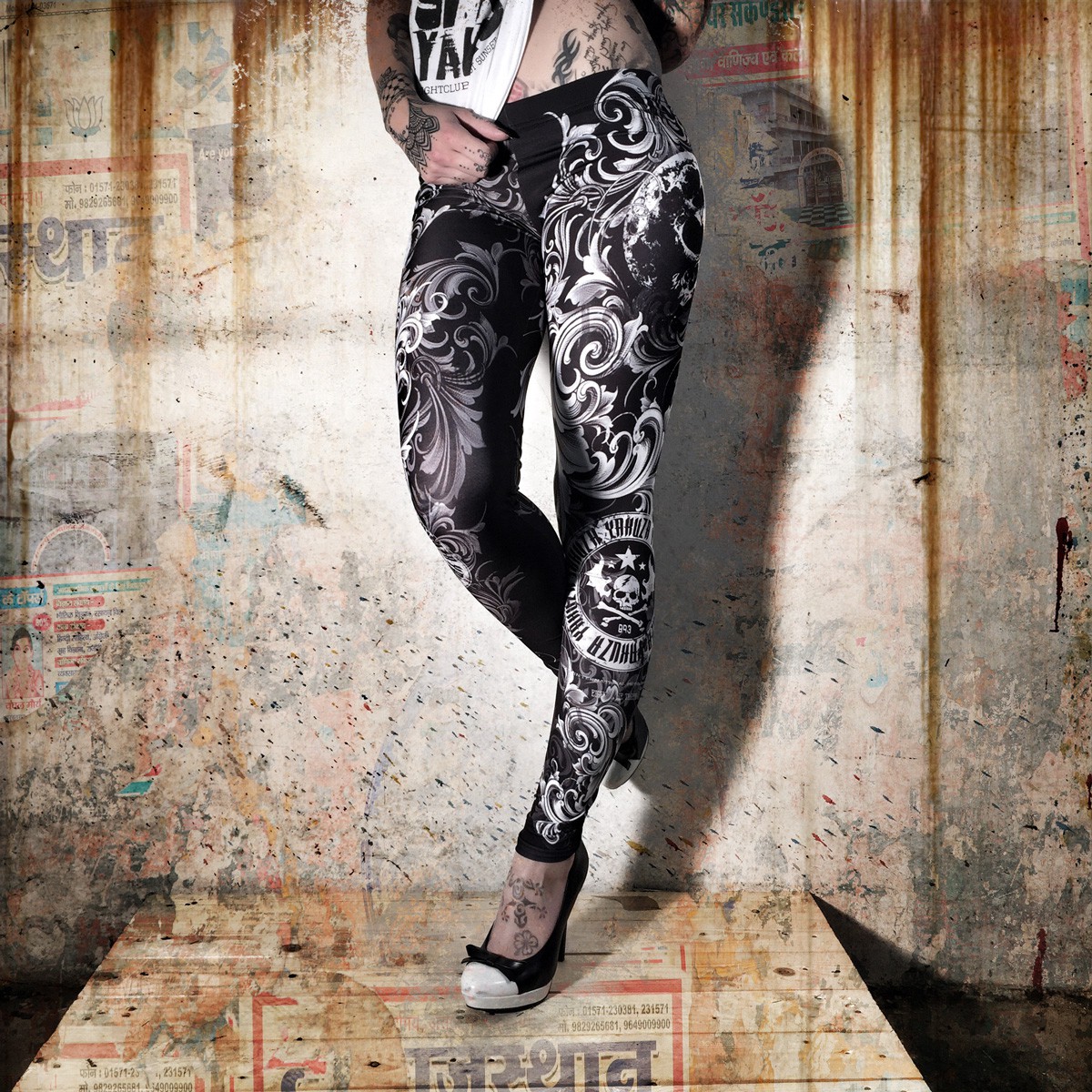 Floral Tights, black - 2