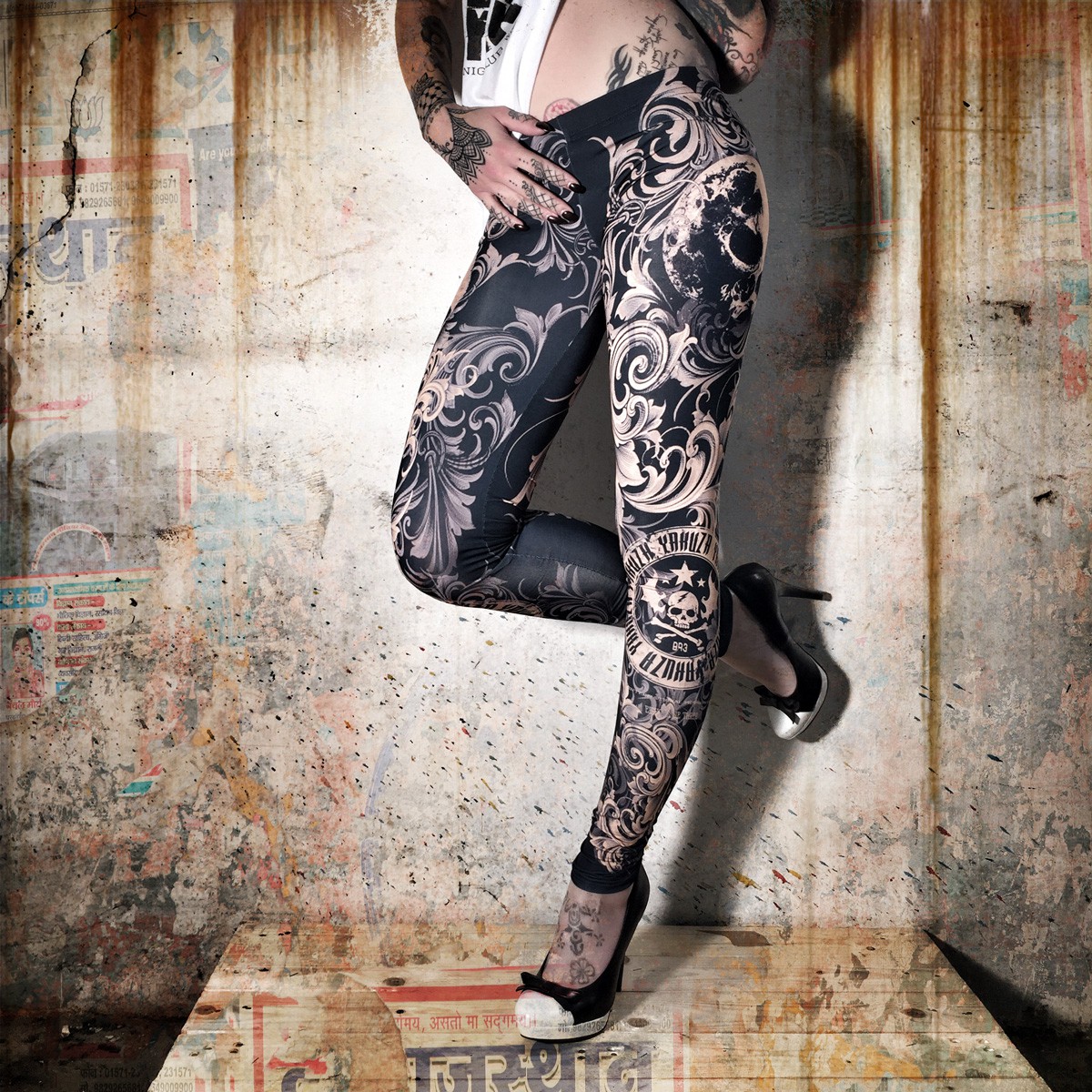 Floral Tights, mood indigo - 2