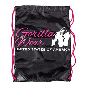 GW Drawstring Bag, black/pink