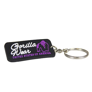 GW Rubber Logo Keychain, black/pink