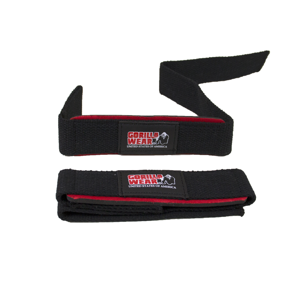 Padded Lifting Straps, black/red
