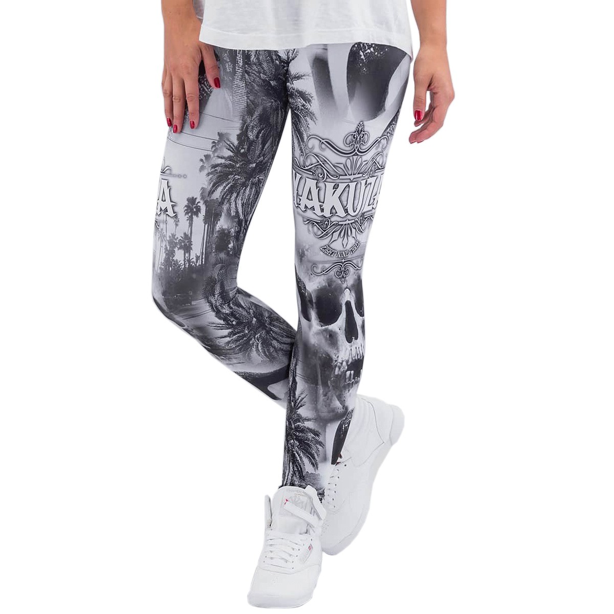 Palm Tree Tights, black/white - 3