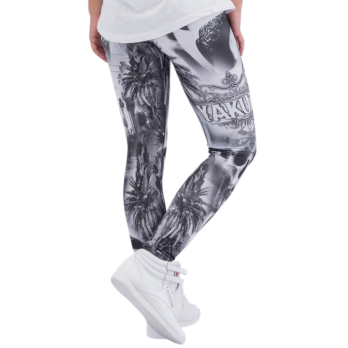 Palm Tree Tights, black/white - 4