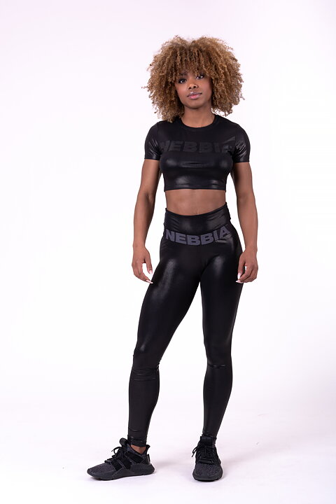 Glossy Crop Top, black