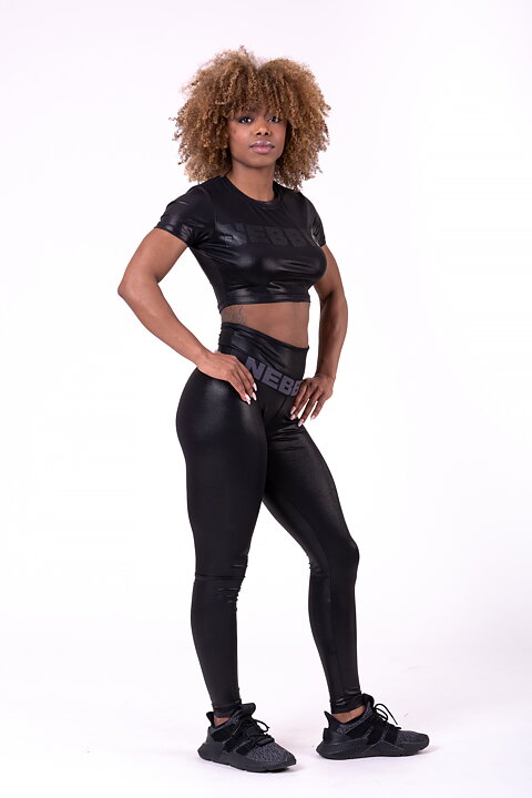 Glossy Crop Top, black