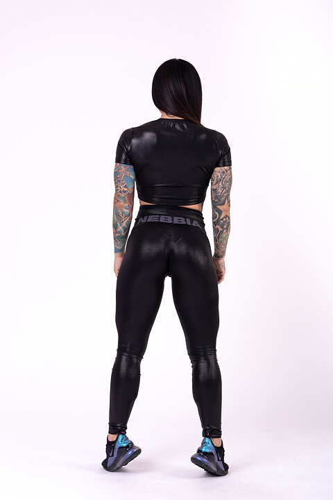 Glossy Crop Top, black