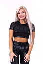 Glossy Crop Top, black