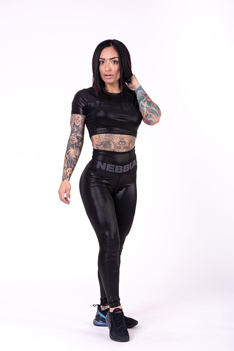 Glossy Crop Top, black