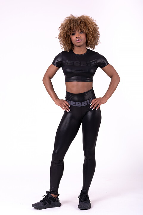Glossy Crop Top, black