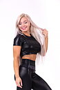 Glossy Crop Top, black