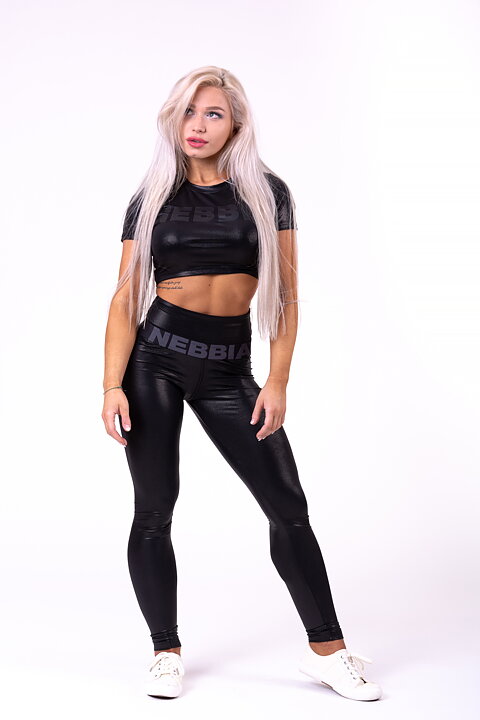 Glossy Crop Top, black