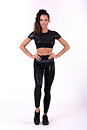 Glossy Crop Top, black