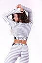 Boho 3D Pattern Crop Top, light grey
