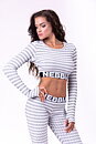 Boho 3D Pattern Crop Top, light grey